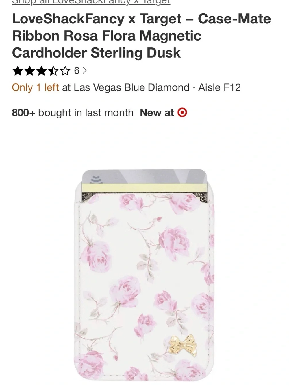 CaseMate LoveShackFancy Cream Floral Magnetic Card Wallet 🌸